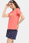 Rosaline Bon Appetit Knit Cotton Shorts Set - Ocean Cavern — thumbnail 2